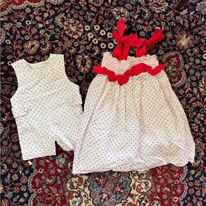 Polka Dot Kids Dress and Jon Jon sibling Set